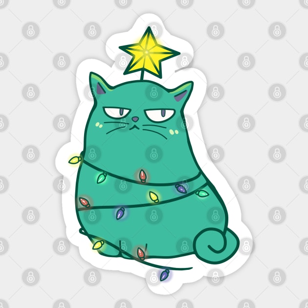 Grumpy Christmas cat Sticker by Dr.Bear